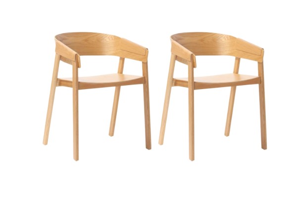 Picture of REPLICA COVER Solid White Oak Armchair - 2 Chairs in 1 Carton