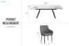 Picture of DALTON 1.6M-2.4M 7PC Extension Glossy Sintered Stone Top Dining Set