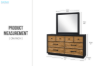 Picture of HERRINGBONE Genuine Wood Veneer 8-Drawer Dresser with Mirror