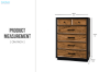 Picture of HERRINGBONE Genuine Wood Veneer 6-Drawer Tallboy