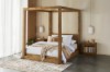 Picture of [FLOOR MODEL CLEARANCE]LIORA Reclaimed Pine 4 Poster Bed Frame in Queen Size