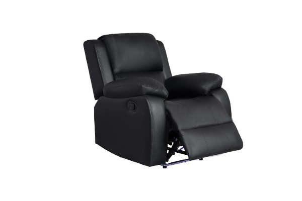 Picture of [FLOOR MODEL CLEARANCE] MARVIN 1 Seat Recliner Chair  (1R) Air Leather Manual Reclining Sofa Range (Black)