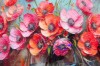 Picture of 357-019 Decorative Wall Art with Golden Frame (120x60cm) - Red Flower