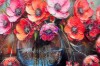 Picture of 357-019 Decorative Wall Art with Golden Frame (120x60cm) - Red Flower