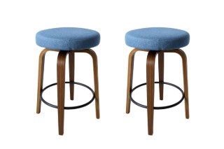 Picture of LUKE H65 360° Swivel Counter Stool (Blue) - 2 Chairs in 1 Carton