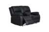 Picture of [FLOOR MODEL CLEARANCE]MARVIN Air Leather Manual Reclining Sofa Range (Black) - 2 Seat with Cup Holders and Storage (2RRC)