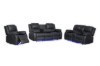 Picture of [FLOOR MODEL CLEARANCE]MARVIN Air Leather Manual Reclining Sofa Range (Black) - 2 Seat with Cup Holders and Storage (2RRC)