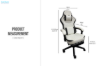 Picture of TURBO 360° Swivel Height-Adjustable Gaming Chair with Reclining Backrest, Lumbar Support & Footrest (Off White with Black)