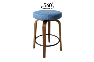 Picture of LUKE H65 360° Swivel Counter Stool (Blue) - Each
