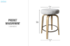 Picture of LUKE H65 360° Swivel Counter Stool (Beige)