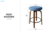 Picture of LUKE H65 360° Swivel Counter Stool (Blue)