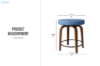 Picture of LUKE H59 360° Swivel Counter Stool (Blue)