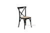 Picture of [FLOOR MODEL CLEARANCE] ALBION Solid Beech Cross Back Dining Chair with Rattan Seat (Black)