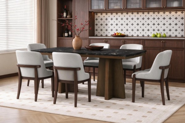 Picture of AUREN 213 5PC/7PC Marble Top Dining Set