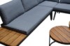 Picture of VERNON Solid Acacia Wood & Steel Frame Outdoor Corner Lounge Sofa Set with 2 Round Nesting Coffee Tables