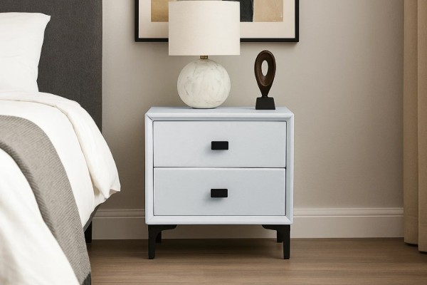 Picture of [FLOOR MODEL CLEARANCE] HOVER 2-Drawer Bedside Table (White)