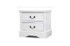 Picture of [FLOOR MODEL CLEARANCE]LOUIS 2-Drawer Hevea Wood Bedside Table with LED Lighting (White)