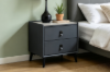 Picture of CUBA 2-Drawer Sintered Stone Top Bedside Table (Dark Grey)