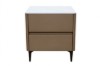 Picture of HALMON 2-Drawer Sintered Stone Top Bedside Table (Brown)