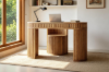 Picture of RILMOND 120 Reclaimed Pine Wood Desk and Barrel Stool Set