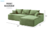 Picture of [FLOOR MODEL CLEARANCE]ASHFORD Fabric Sectional Compressed Sofa (Green) - Chaise Facing Right