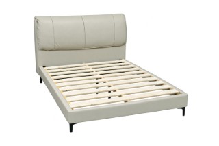 Picture of SORENA Genuine Leather Bed Frame (Beige) - Queen Size