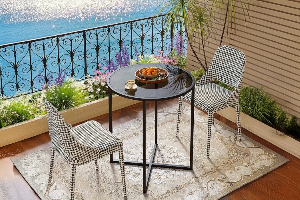Picture of [FLOOR MODEL CLEARANCE]OTIS D68 Tempered Glass Top Dining Table/Bar Table (Black)